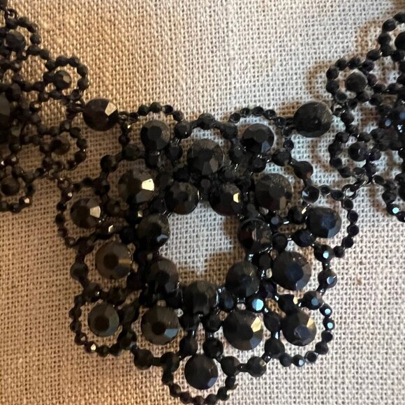Kate Spade Black Lace Crystal Statement Necklace Bib - Picture 3 of 5